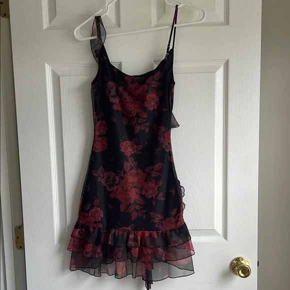 Peppermayo Floral Black and Red Mini Dress - Picture 5 of 13